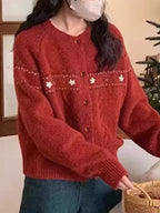 Cable Knit Button Up Cardigan