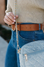 SueEllen Quilted Small Crossbody Bag with Gold Cha