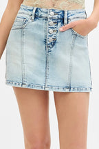 RISEN Full Size High Rise Button Down Skorts Plus Size