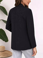Plus Size Lapel Collar Single-Button Blazer
