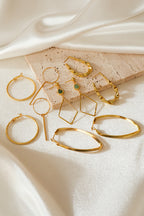 Gold Plated Retro Hoop Earrings