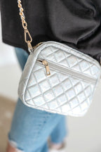 SueEllen Quilted Small Crossbody Bag with Gold Cha