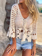 Tassel Crochet Knit Cover Up