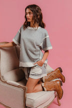 BiBi French Terry Knit Shorts with Side Pocket