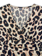 Leopard Print Wrap Midi Dress