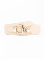 PU Elastic Wide Belt with Alloy Buckle