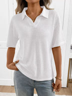 Striped Knit Short Sleeve Top