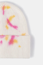 Tie-Dye Cuffed Rib-Knit Beanie Hat