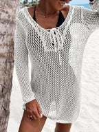 Openwork Long Sleeve Knit Cover Up