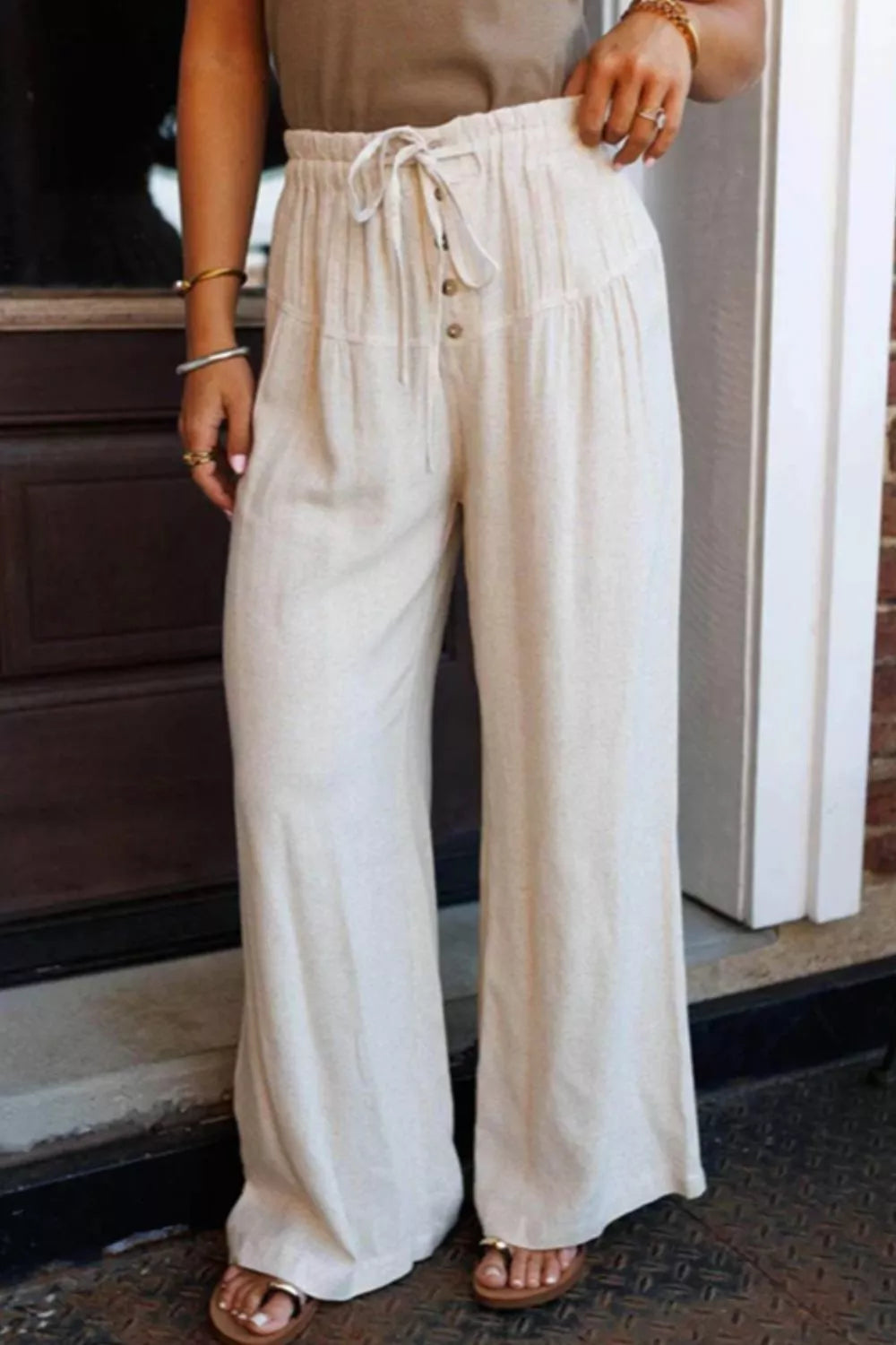 Wide Leg Drawstring Pants