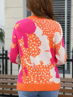 Abstract Pattern Round Neck Sweater