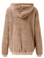 Fleece Zip-Up Drawstring Outerwear