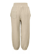 Smocked Textured Casual Pants