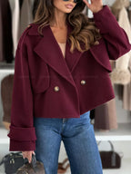 Double-Breasted Cropped Outerwear
