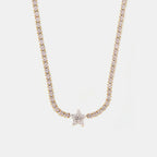 Titanium Steel Zircon Star Necklace
