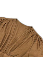 V-Neck Long Sleeve Ruffle Hem Dress