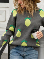 Lemon Crew Neck Round Neck Sweater