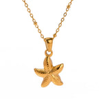 18K Gold Plated Starfish Pendant Necklace