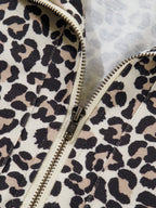 Leopard Print Zip-Up Mini Dress
