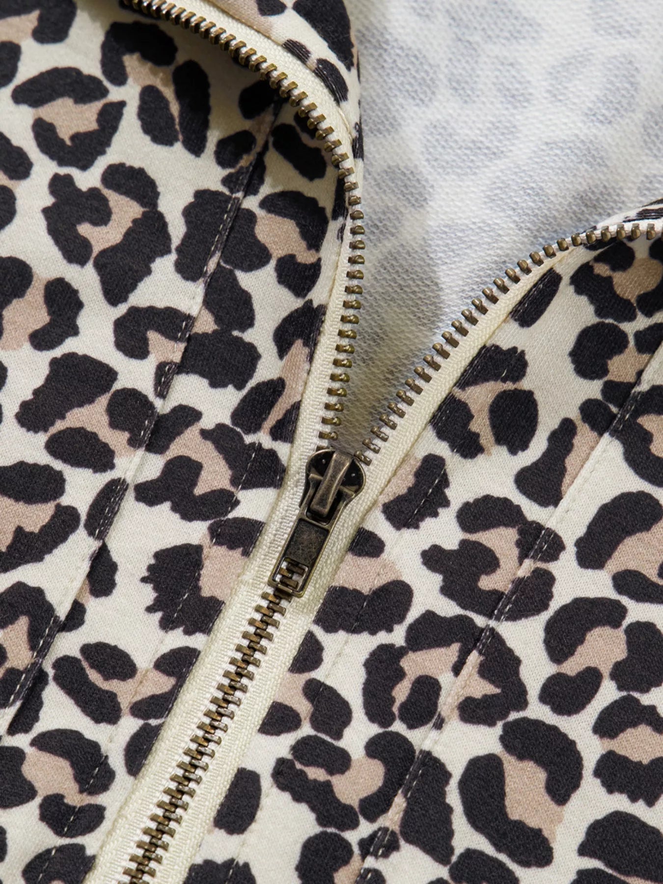 Leopard Print Zip-Up Mini Dress