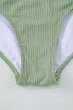 Ribbed Drawstring Sides Cutout One Piece Swimsuit