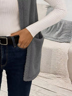Sleeveless Fuzzy Fleece Vest Coat
