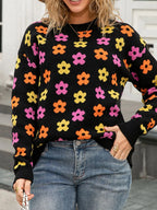 Floral Crew Neck Sweater