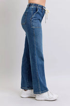 Judy Blue Drawstring Straight Jeans with Pockets