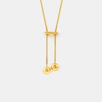 18K Gold-Plated Titanium Steel Hollow Bead Necklace