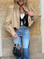 Puff Sleeve Cropped Jacket