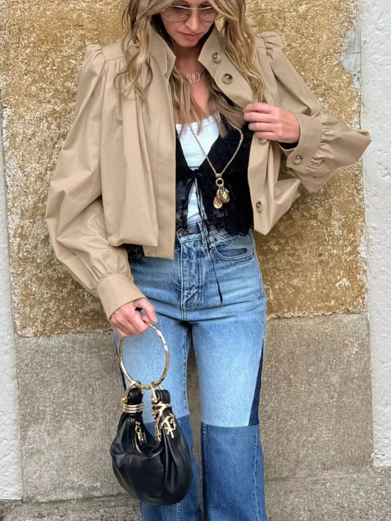 Puff Sleeve Cropped Jacket