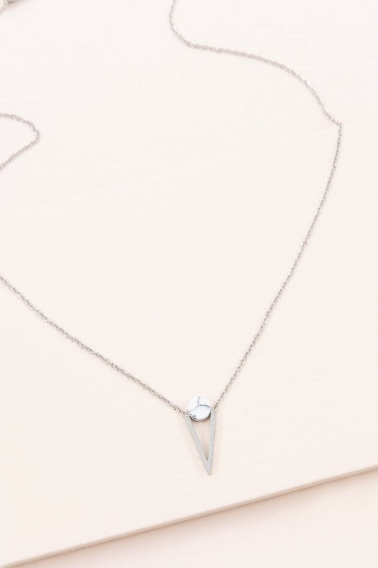 Tensly Point Stone Necklace | Silver