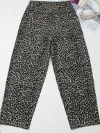 Leopard Print High Waist Barrel Jeans