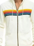 Full Size Striped Zip-Up Hoodie Plus Size