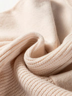 Solid Color Mixed Knits Patch Pocket Short Sleeve Sweater