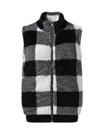 Plus Size Cozy Plaid Fleece Vest Coat