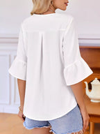 Ruffled Flounce Sleeve Blouse