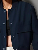 Full Size Snap Down Long Sleeve Jacket Plus Size
