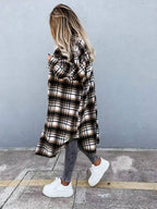 Plaid Button Up Longline Shacket