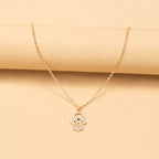 Zinc Alloy Rhinestone Evil Eye Necklace