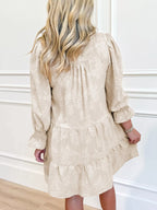 Notched Tiered Mini Dress