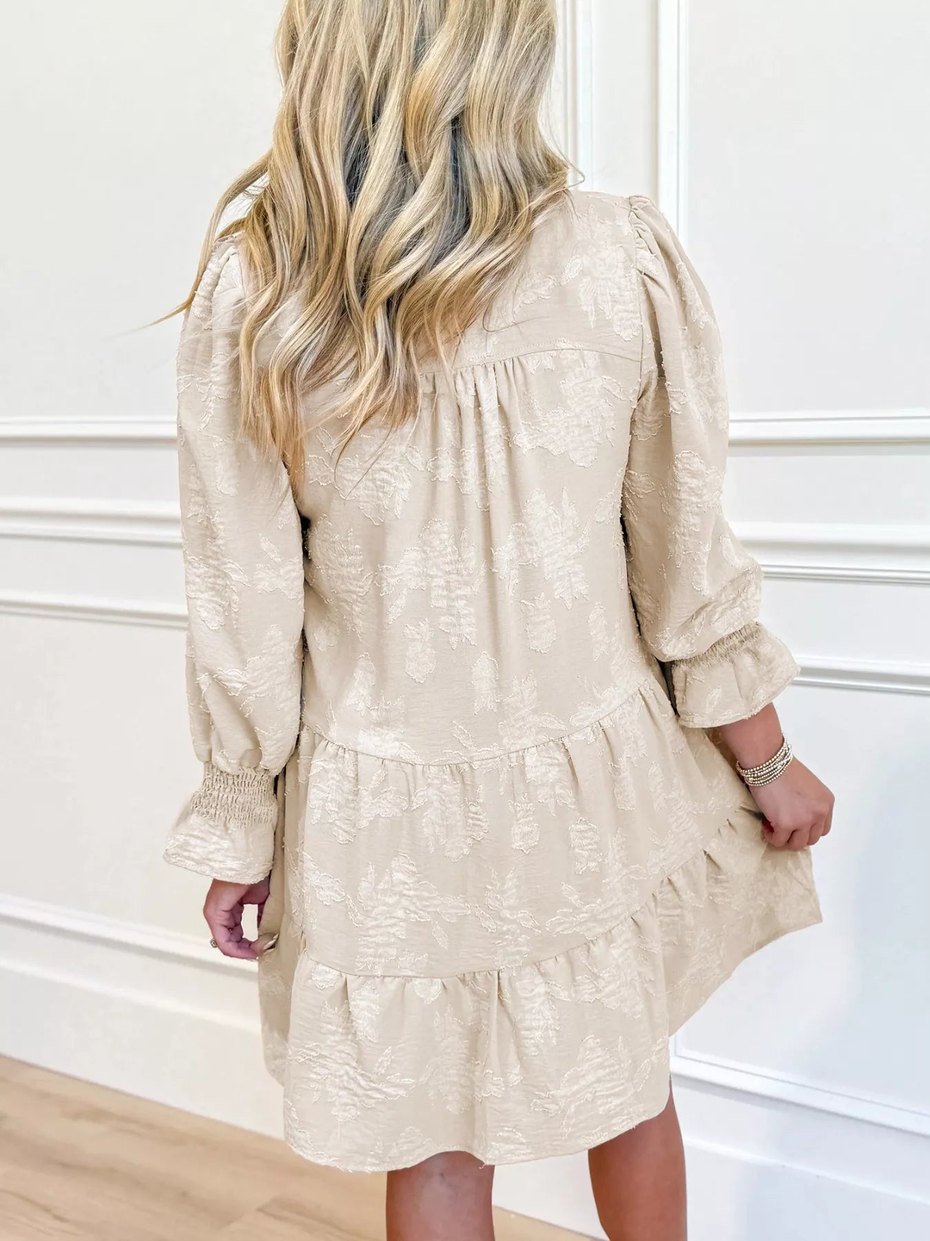 Notched Tiered Mini Dress