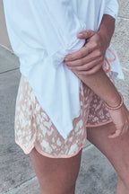 Abstract Print Drawstring Casual Shorts