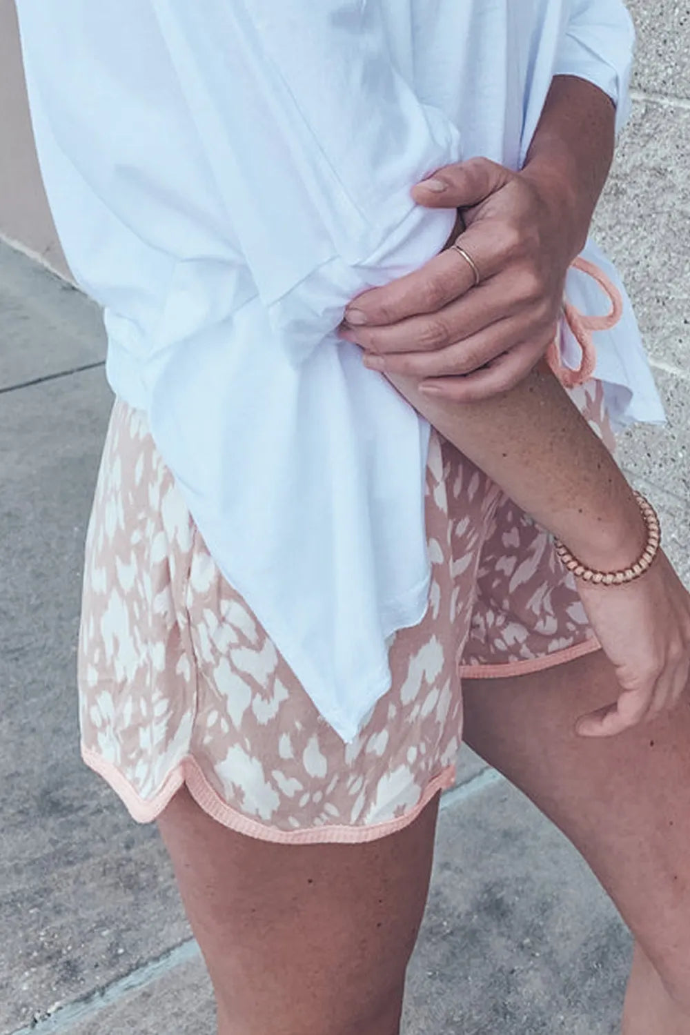 Abstract Print Drawstring Casual Shorts