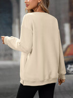 Casual Solid Color Long Sleeve Sweatshirt