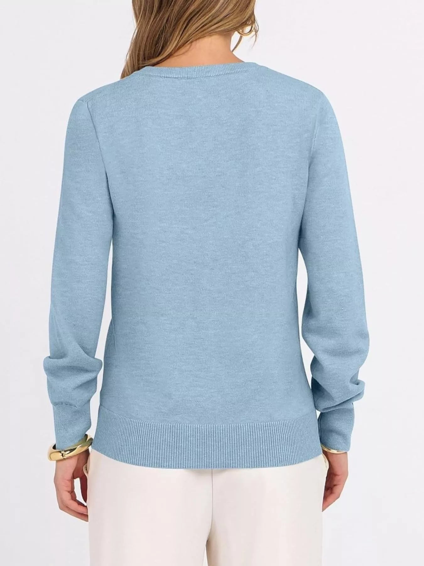 Classic V-Neck Long Sleeve Sweater