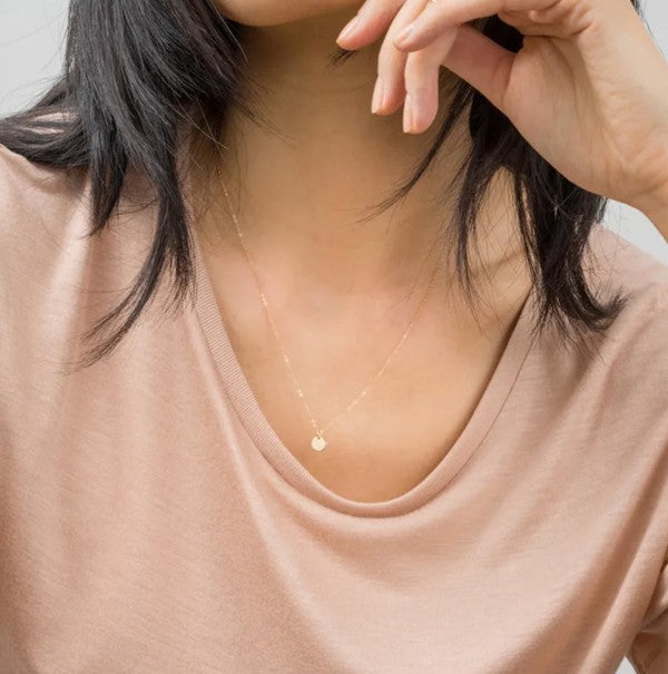 Dainty Circle Necklace, Silver/Gold/Rose Gold