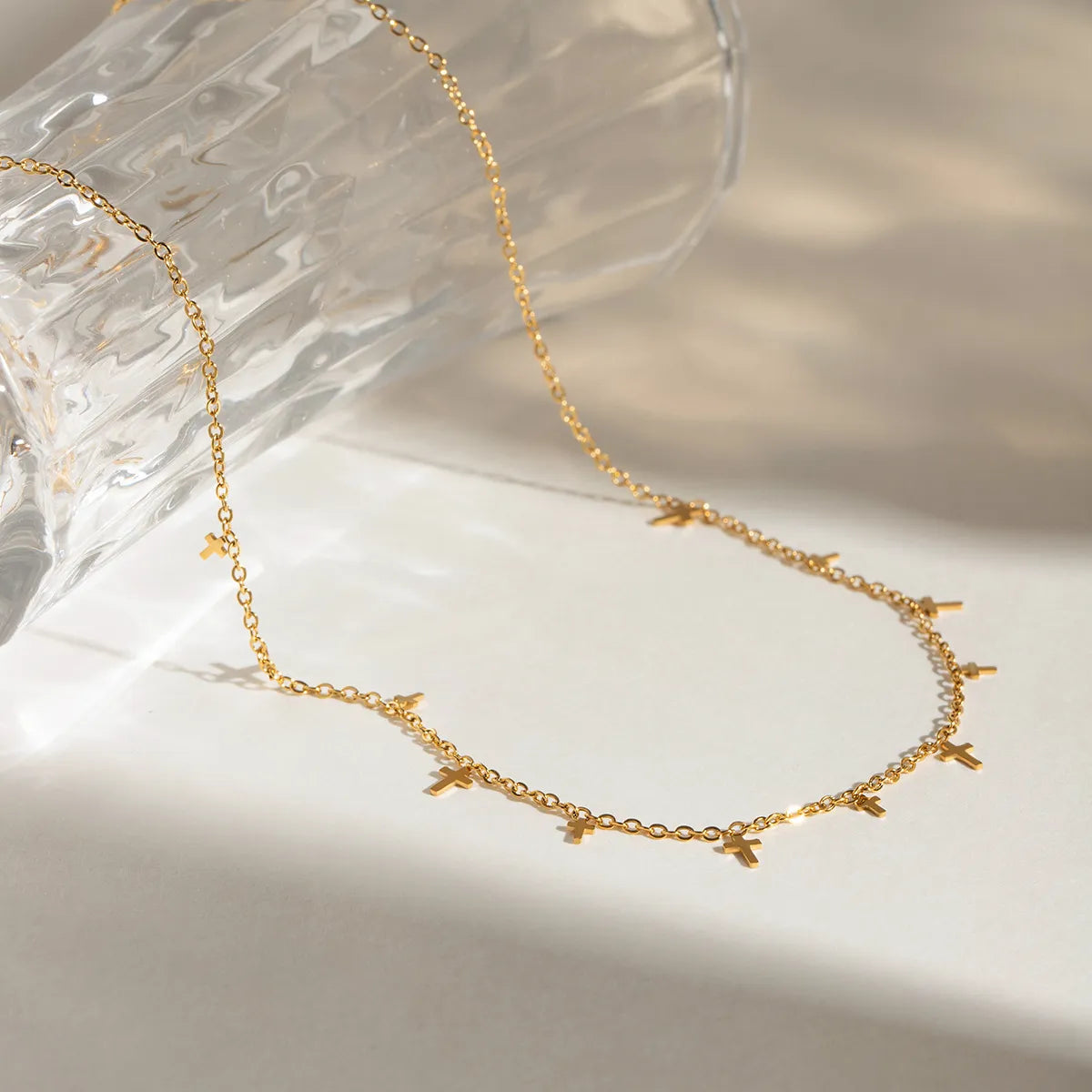 18K Gold-Plated Cross Necklace