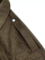 Plus Size Suede Cropped Bomber Jacket
