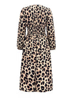 Leopard Print Wrap Midi Dress